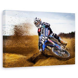Tablou canvas - Regele Desertului, Motocros, Calaret, Yamaha, Actiune, 60 x 90 cm