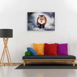 Tablou canvas - Renart, Vulpe, Zapada, Ninge, Rece, 80 x 120 cm - Img 2