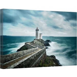 Tablou canvas - Rezistenta, Far, Mare, Stanca, Ocean, Nori, Franta, 80 x 120 cm