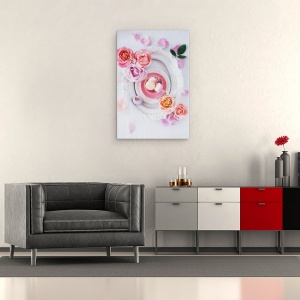 Tablou canvas - Romantism Roz, Pastel, Culori Pastelate, Trandafiri, 60 x 90 cm - Img 2