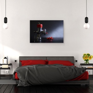 Tablou canvas - Rosu Si Fierbinte, Bucatarie, Chili, Legume, Rasnita, Macinare, 60 x 90 cm - Img 3