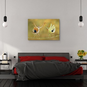 Tablou canvas - Sa inceapa spectacolul!, Flori, Insecte, Strain, Cuplu, 60 x 90 cm - Img 3