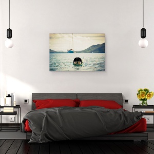 Tablou canvas - Scafandrul, Scufundari, Scafandru, Ochelari de Protectie, Barca Cu Panze, Navigare, 80 x 120 cm - Img 3