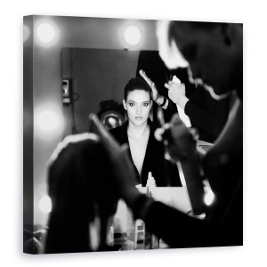 Tablou canvas - Scena, Make Up, Machiaj, Alb-Negru, Model, 60 x 60 cm