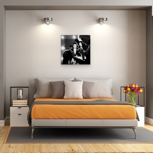 Tablou canvas - Scena, Make Up, Machiaj, Alb-Negru, Model, 90 x 90 cm - Img 3
