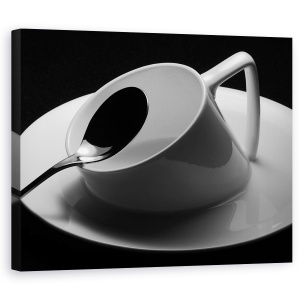 Tablou canvas - Scufundare, Ceasca De Ceai, Lingura, Tacamuri, Cafenea, Bucatarie, 60 x 75 cm