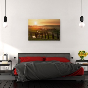 Tablou canvas - Seara Toscana, Italia, Ceata, Apus De Soare, 80 x 120 cm - Img 3