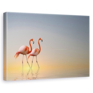 Tablou canvas - Serenitate II, Flori, Flamingo, Apa, Rosu, 40 x 60 cm