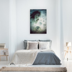 Tablou canvas - Sirena, Meduza, Sub Apa, Balon, Bule, 80 x 120 cm - Img 3