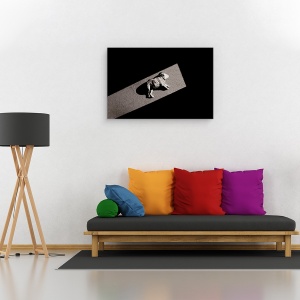 Tablou canvas - Solar Nealimentat, Catelus, Lumina, Umbre, Bulldog, Pet, 40 x 60 cm - Img 2