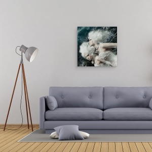 Tablou canvas - Spirite Ale Campului De Iarna, Portret, Corset, Corn, Ramura, Alb, 60 x 60 cm - Img 2