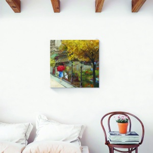 Tablou decorativ Paris toamna pe canvas 60x60 cm