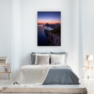 Tablou Canvas - Stralucire Timpurie, Noapte, Coasta, Recif, Stanca, 80 x 120 cm - Img 3