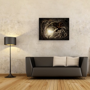 Tablou canvas - Sub Copaci, Radacini, Ireal, Soare, Lumina, 50 x 70 cm - Img 2