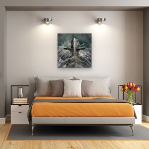 Tablou Canvas - Submarin, Montaj, Militar, Marina, Naval, 90 x 90 cm - Img 3