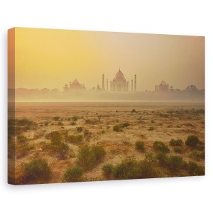 Tablou canvas - Taj Mahal In Amurg, Arhitectura, India, Faimos, Reper, Apus De Soare, 60 x 90 cm