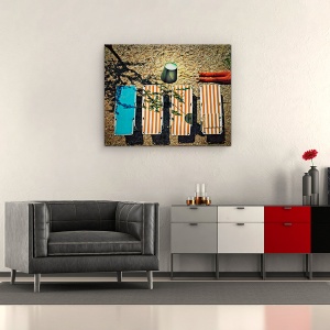 Tablou canvas - Teleporteaza-Ma, Soare, Scaun, Vacanta, Sarbatori, Lampa, 60 x 75 cm - Img 2