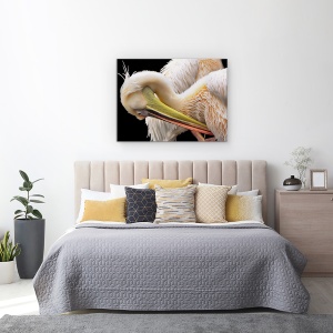 Tablou canvas - Toaleta, Pelican, Pasare, Natura, Animal, Cioc, 60 x 80 cm - Img 3
