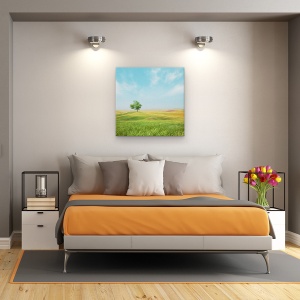Tablou Canvas - Totul E Bine, Copac, Peisaj, Vara, Singur, 90 x 90 cm - Img 3