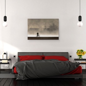 Tablou canvas - Ulei, Cisterna, Bicicleta, Port, Vapor, Ciclu, 60 x 90 cm - Img 3