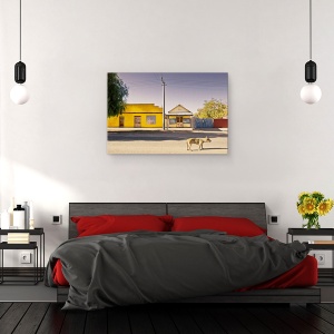 Tablou canvas - Ultimul Care Pleaca, Caine, Oras, Pet, Singuratic, 60 x 90 cm - Img 3