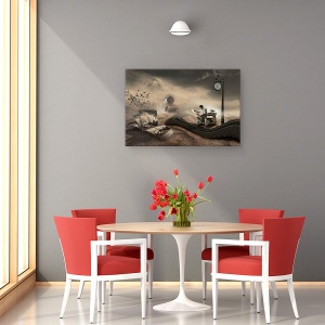Tablou canvas - Ultimul Pasager, Tren, Edirne, Timp, Ceas, Drum, 60 x 90 cm - Img 4
