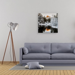 Tablou canvas - Ultimul Soare, Peisaj, Iarna, Rece, Zapada, Inghet, 60 x 60 cm - Img 2