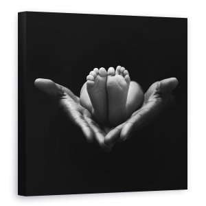 Tablou Canvas - Un Mic Miracol, Copil, Dragut, Mana, Nou-Nascut, Dragoste, 60 x 60 cm