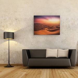 Tablou canvas - Un Sfarsit Si Un Inceput, Desert, Chebbi, Apus De Soare, Maroc, 60 x 80 cm - Img 2