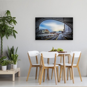 Tablou canvas - Union Station Denver - Apus De Soare Lent, Arhitectura, Uniune, Statie, Gara, Cale Ferata, 50 x 80 cm - Img 4