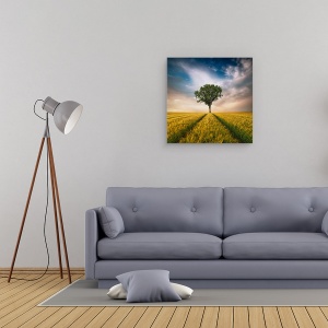 Tablou canvas - Unul, Copac, Singuratic, Perspectiva, Piese, 60 x 60 cm - Img 2