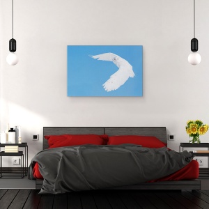 Tablou canvas - Vanand Bufnita Polara, Bufnita, Iarna, Pasare, Pasari, Canada, 60 x 90 cm - Img 3