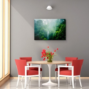 tablou decorativ canvas peisaj verde cu cascadă