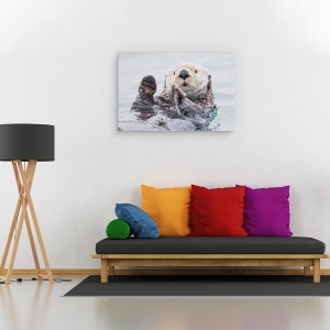 Tablou canvas - Vidra Alaska, Castor, Distractie, Amuzant, Umor, 40 x 60 cm - Img 2