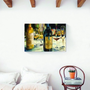 Tablou decorativ canvas pahar de vin vintage 80x120 cm