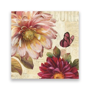 Tablou Canvas - Vintage, Bujori, Roz, 60 x 60 cm
