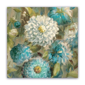 Tablou Canvas - Vintage, Floral, Alb-Albastru, 60 x 60 cm
