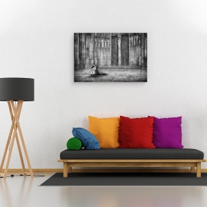 Tablou canvas - Violoncelistul, Joaca, Muzica, Retro, 40 x 60 cm - Img 2