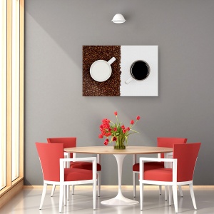 Tablou canvas - Yin Si Yang, Cafea, Ceasca, Cana, Bucatarie, 40 x 60 cm - Img 4
