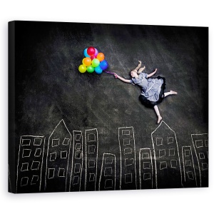 Tablou canvas - Zburand Pe Acoperisuri, Baloane, Fata, Creta, Vancouver, Washington, 60 x 75 cm