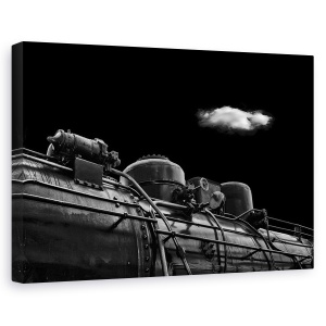 Tablou canvas - Zilele De Demult, Locomotiva, Nor, Noapte, Detaliu, Inginerie, 60 x 90 cm