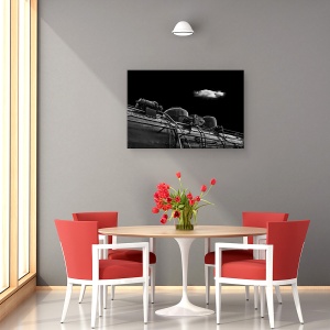 Tablou canvas - Zilele De Demult, Locomotiva, Nor, Noapte, Detaliu, Inginerie, 60 x 90 cm - Img 4