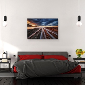 Tablou canvas - Zumaia Flysch 6, Peisaj, Peisaj Marin, Stanca, Piatra, Perspectiva, 60 x 90 cm - Img 3