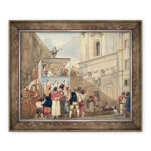 Tablou inramat - Achille Pinelli - Teatrul de Papusi, 70 x 85 cm