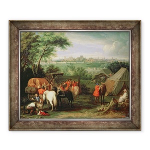 Tablou inramat - Adam Frans van der Meulen - Armata lui Ludovic al XIV-lea inainte de Tournai, 50 x 60 cm