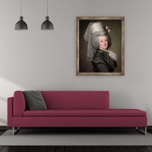 Tablou inramat - Adolf Ulrich Wertmuller - Marie-Antoinette 1755-93 de Habsbourg-Lorena, Arhiducesa de Austria, Regina Frantei si Navara, 50 x 60 cm - Img 2