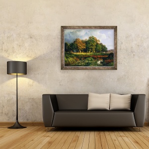 Tablou inramat - Adolf Vollmer - Stangenmuhlengrund in Sachsenwald, 60 x 80 cm - Img 2