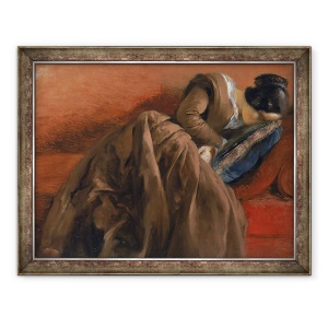 Tablou inramat - Adolph Friedrich Erdmann von Menzel - Emilie, sora artistului, adormita, 60 x 80 cm