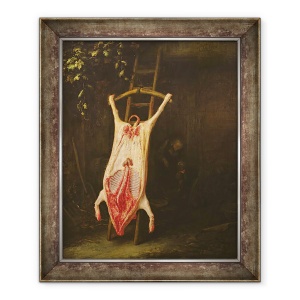 Tablou inramat - Adriaen Jansz. van Ostade - Porc jupuit, 70 x 85 cm