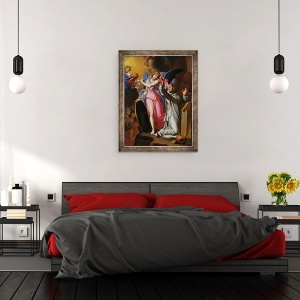Tablou inramat - Adrien Sacquespee - Sfantul Bruno la rugaciune, 70 x 90 cm - Img 3